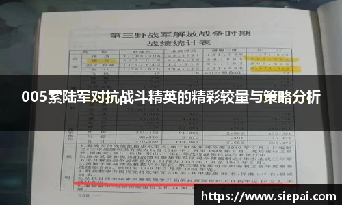005索陆军对抗战斗精英的精彩较量与策略分析